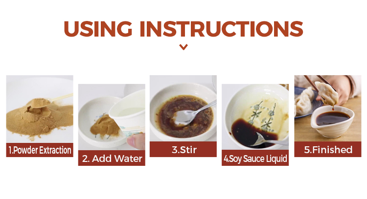 Der Prozess der Verwendung von Sojasaucepulver