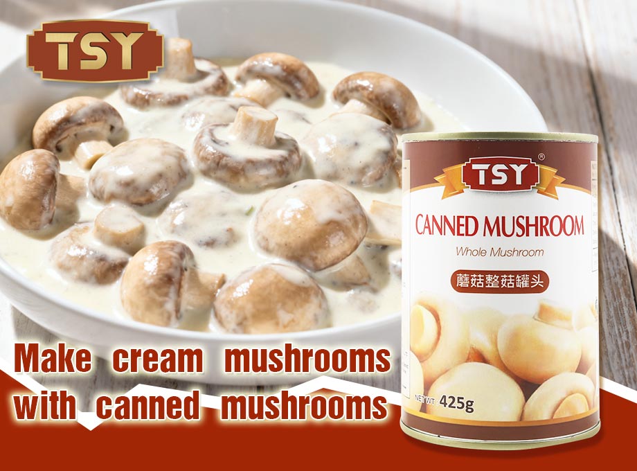 Machen Sie Sahnepilze mit Pilzkonserven