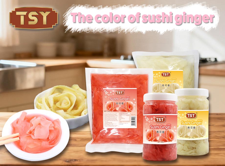 Die Farbe des Sushi -Ingwers