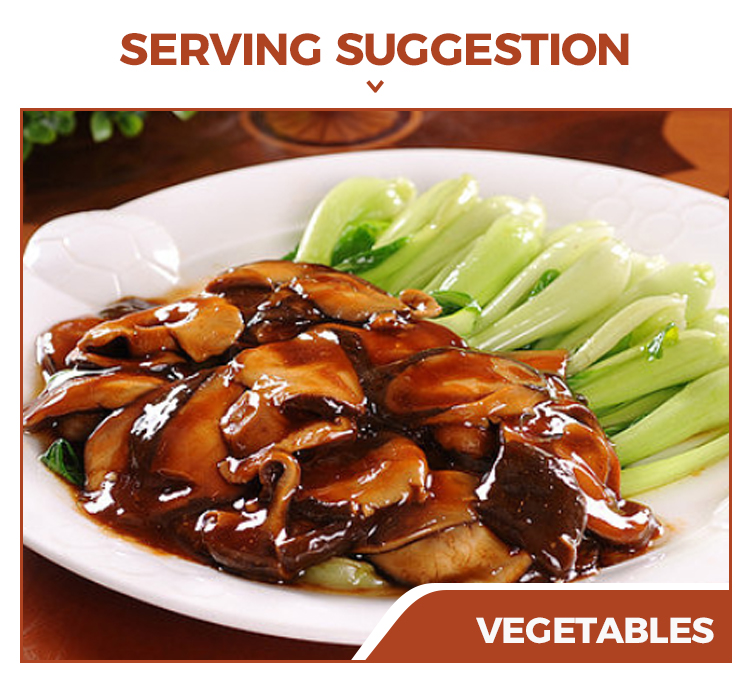 Serviervorschlag: Vegetarische Austernsauce