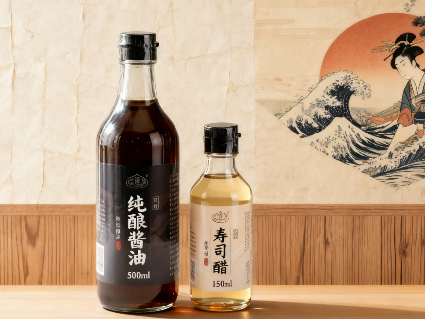 Hochwertiger japanischer Sojasauce und Sushi-Essig