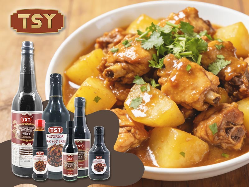 Geschmortes Hühnchen mit dunkler Sojasauce