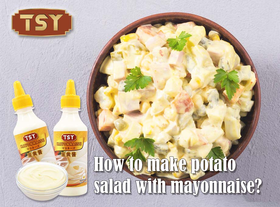 Wie man Kartoffelsalat mit Mayonnaise macht